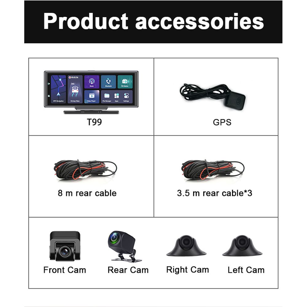 10 Inch 4G 360 Degree Truck and Car Four Recording Dash Cam 9