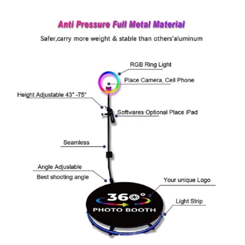 115cm 360 Photobooth Automatic Spinner Platform 5