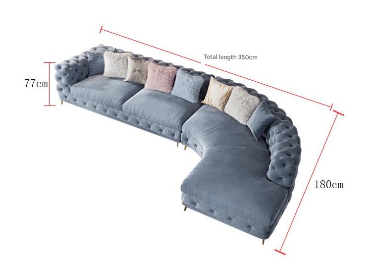 Italian Light Luxury Concubine Corner Fabric Sofa Set