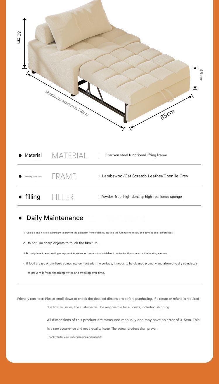 Multifunctional Folding Lambswool Sofa Bed