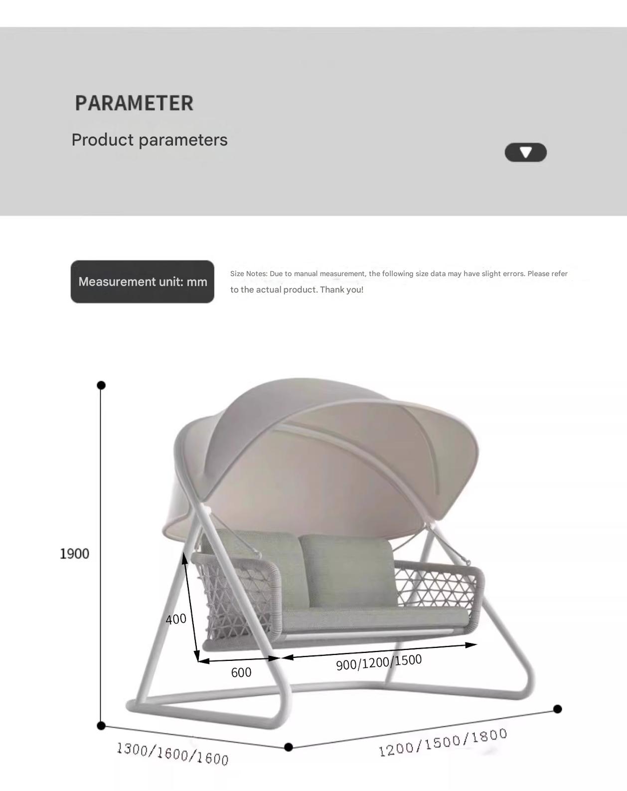 Modern Outdoor Swing Sofa with Canopy