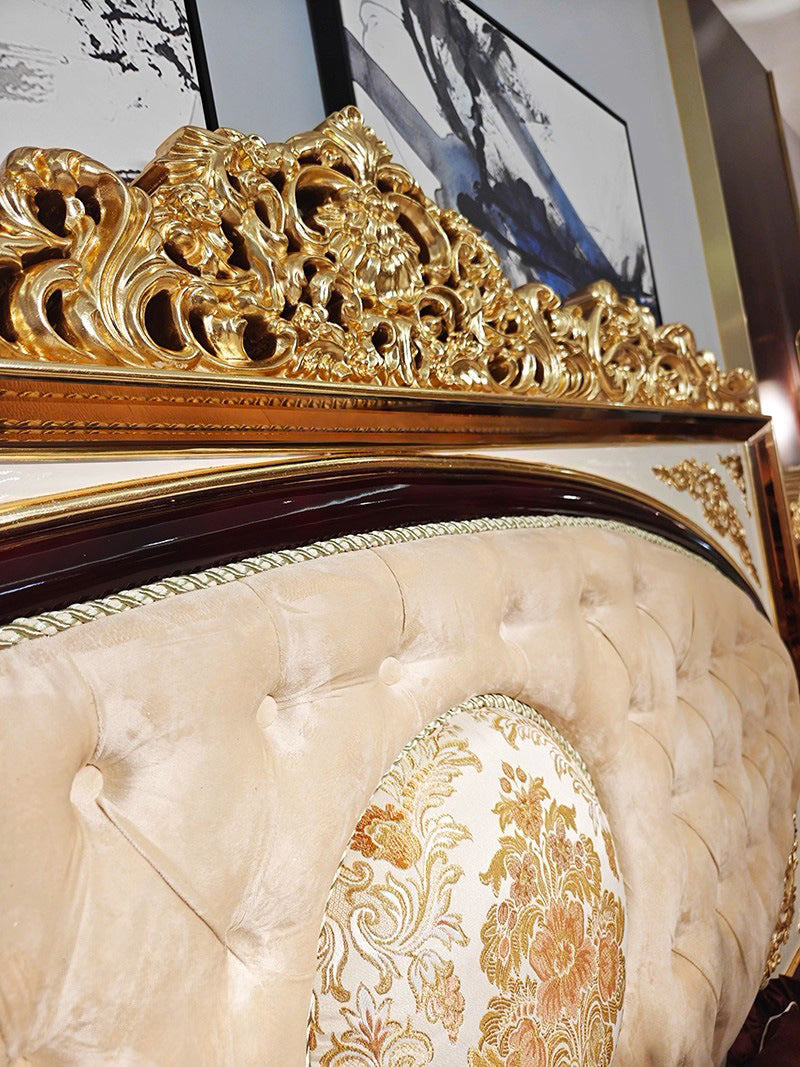Vintage Gold Leaf 1.8 Meter Princess Double Bed