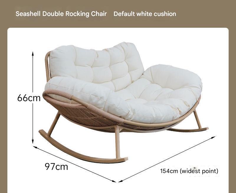Modern Double Rocking Chair Sofa with Soft Cushion