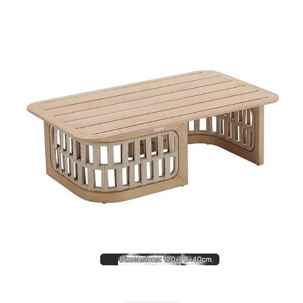 Luxury Outdoor Wooden Rattan Sofa Set with Table