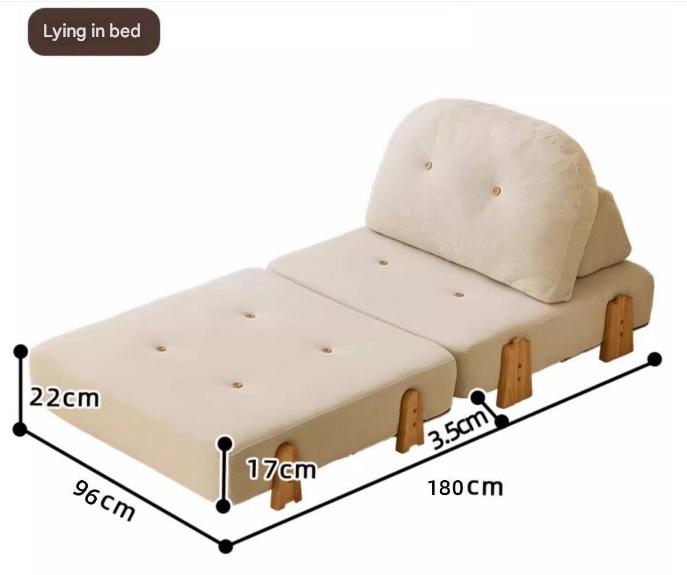 Luxury Fabric Floor Sofa Bed with Backrest