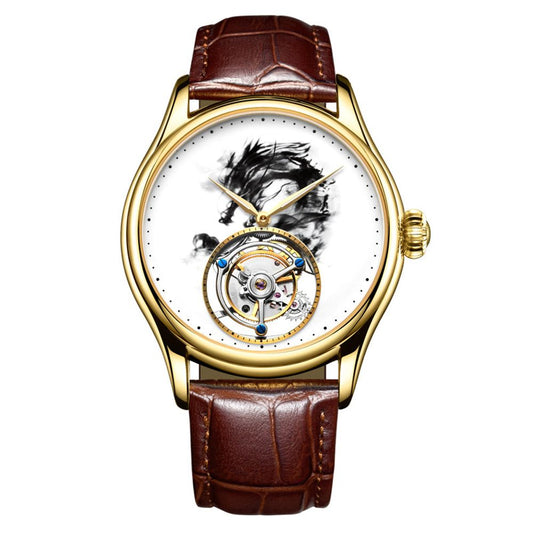 AESOP Tourbillon Ink Painting Mechanical Waterproof Men's Watch