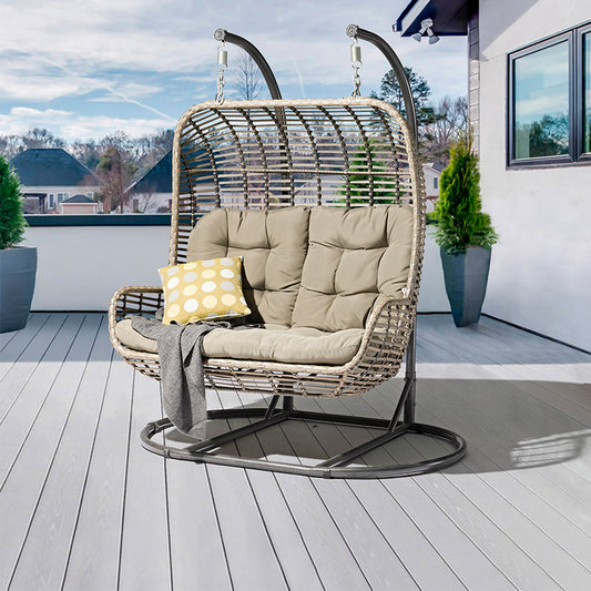 Luxury Outdoor Double Hanging Swing Chair with Stand