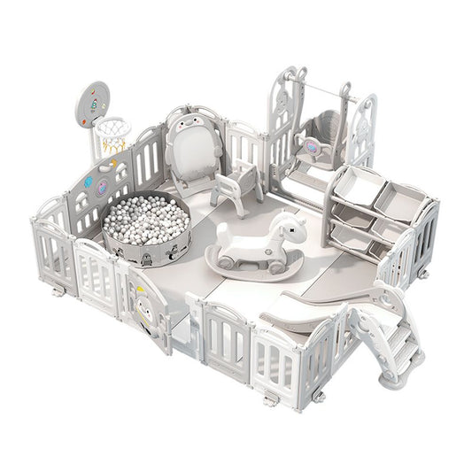 Indoor Playpen Playground Fence with Crawling Mat