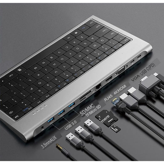 11 in 1 Typec Docking Station Keyboard