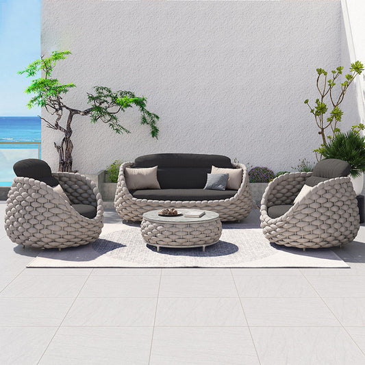 Luxury Outdoor Rattan Sofa Set with Coffee Table