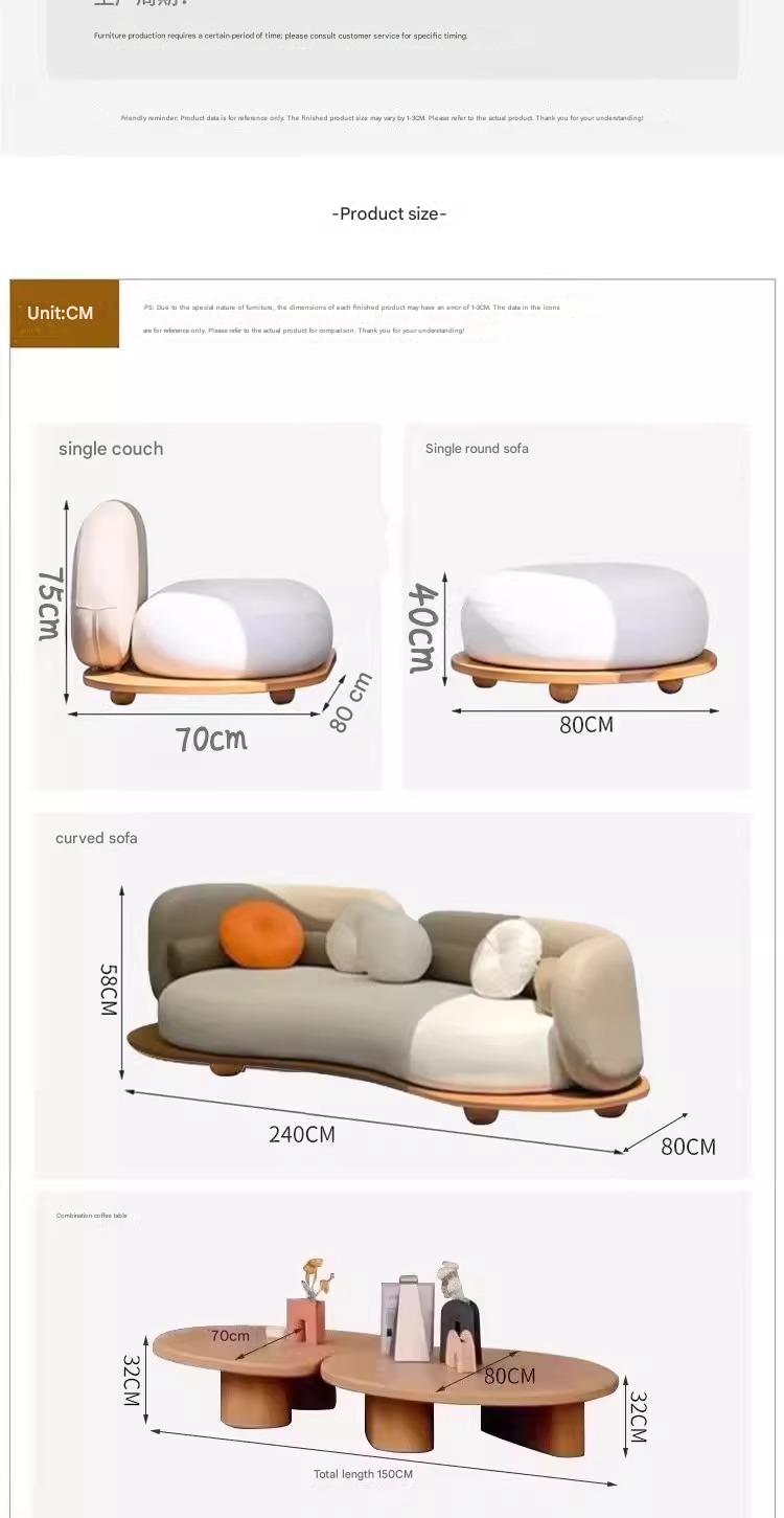 Luxury Outdoor Curved Sofa Set with Coffee Table