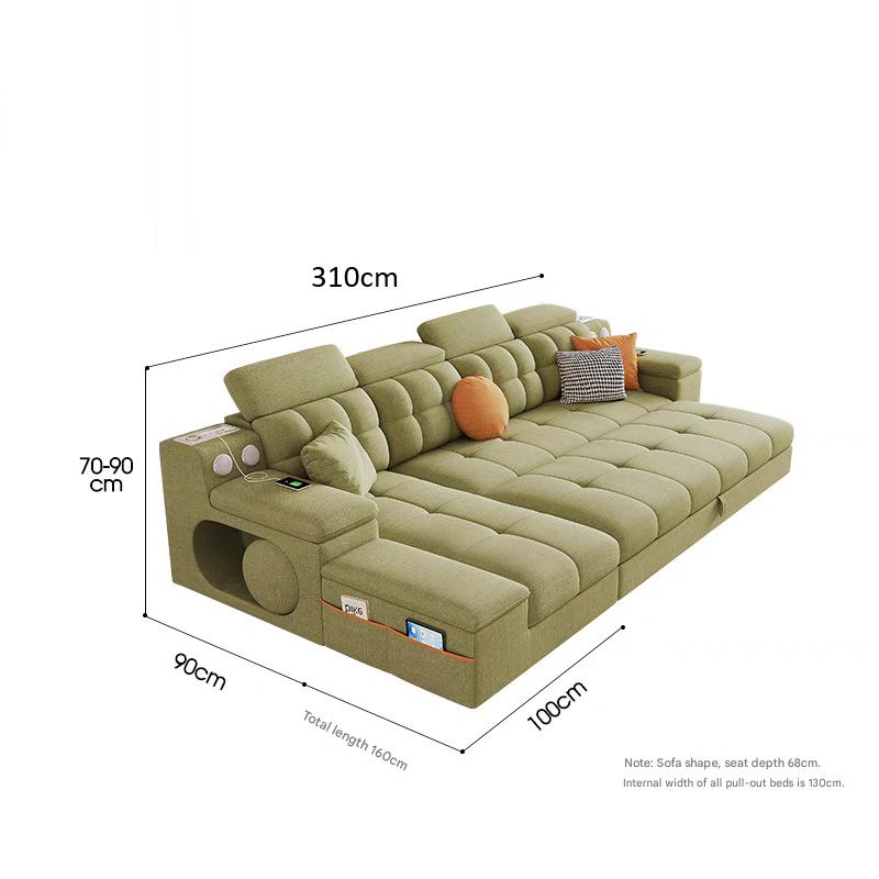 Luxury Chenille Cotton Linen Folding Sofa Bed