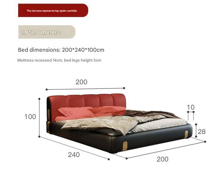 Italian Luxury Soft Leather Double Bed