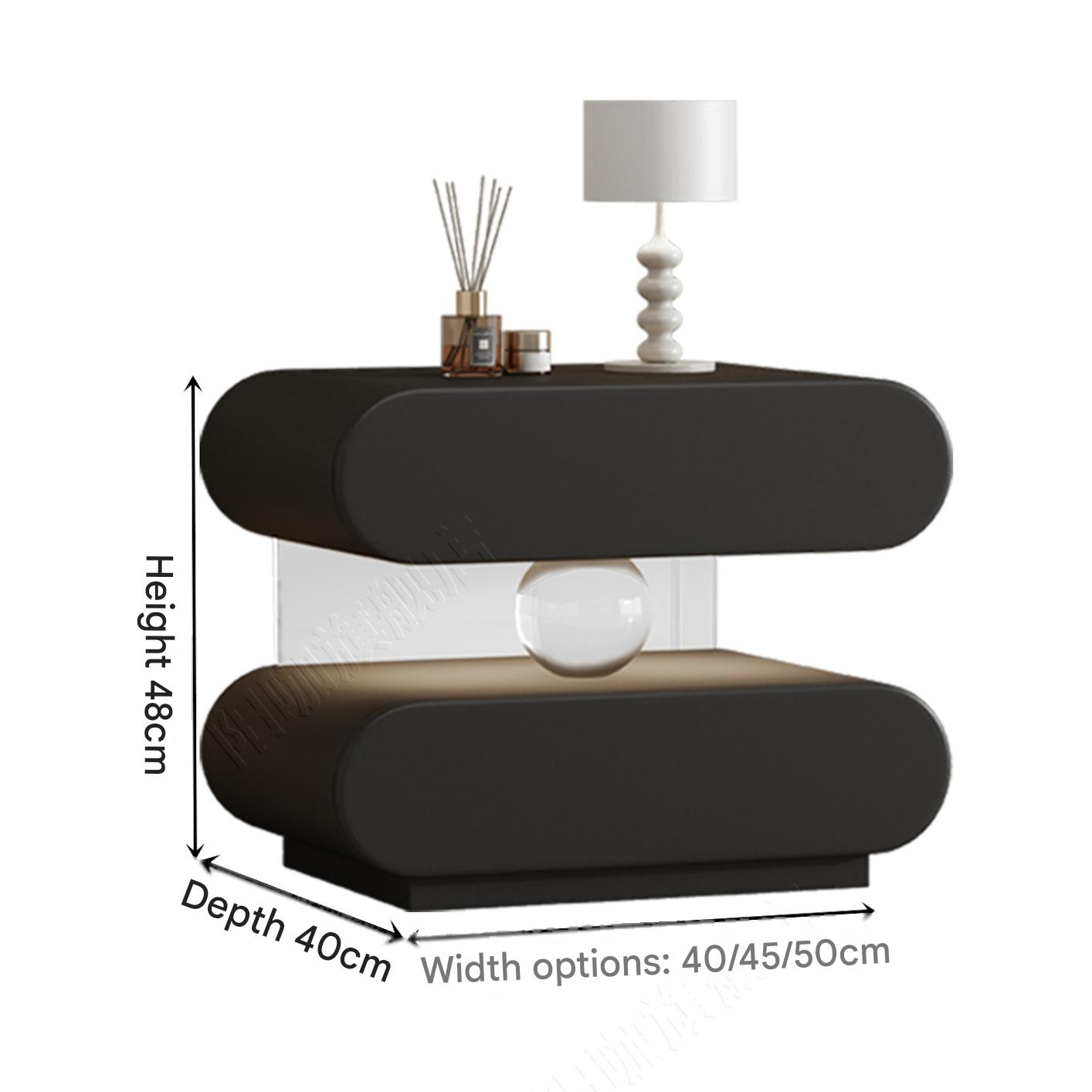 Luxury Wooden Bedside Table With Acrylic Sensor Light