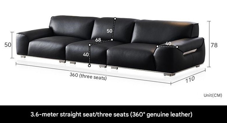 Luxury Leather 3-Seater Sofa