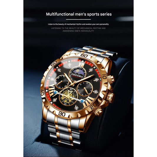 DEDIMA Mens Luminous Flywheel Quartz Watch