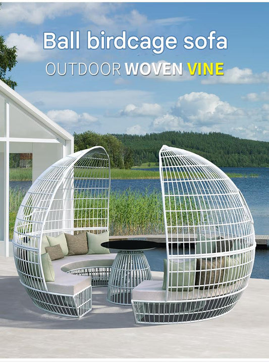 Luxary Outdoor Rattan Sofa Combination Set With Table