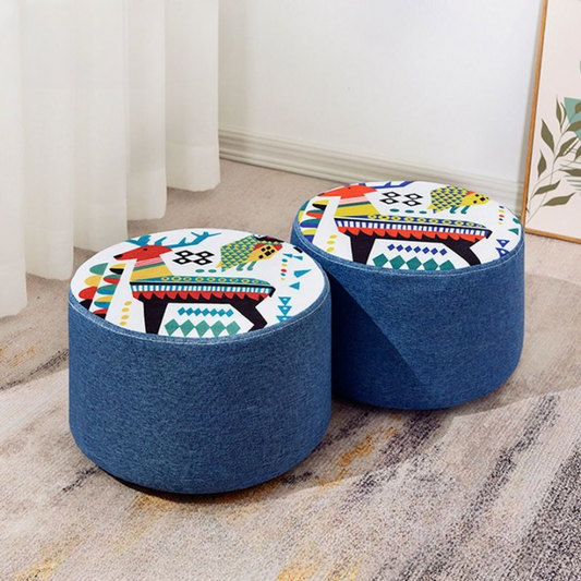 2 Pcs 3D Cartoon Style Plush Pouf Chair 2