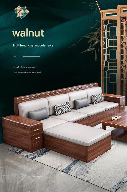Modern Outdoor Sectional Sofa Set with Chaise and Coffee Table