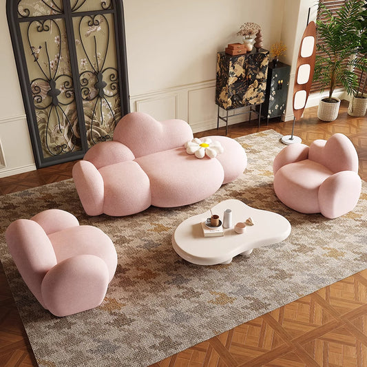 Modern Curved Cloud Sofa Set with Coffee Table
