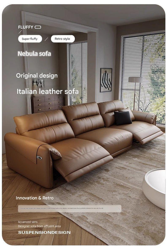 Luxury Adjustable Leather Sofa With Dual Electric Function