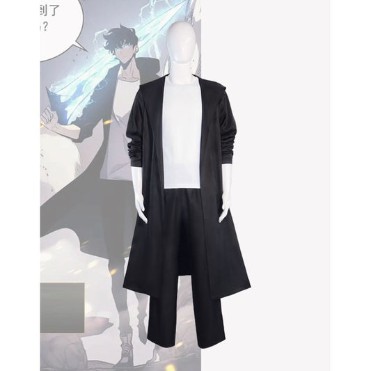 3 Pcs Solo Leveling Sung Jin Woo Cosplay Costume Suit 1