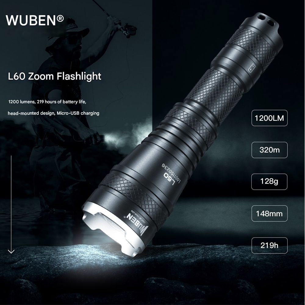 Wuben L60 Rechargeable Flashlight