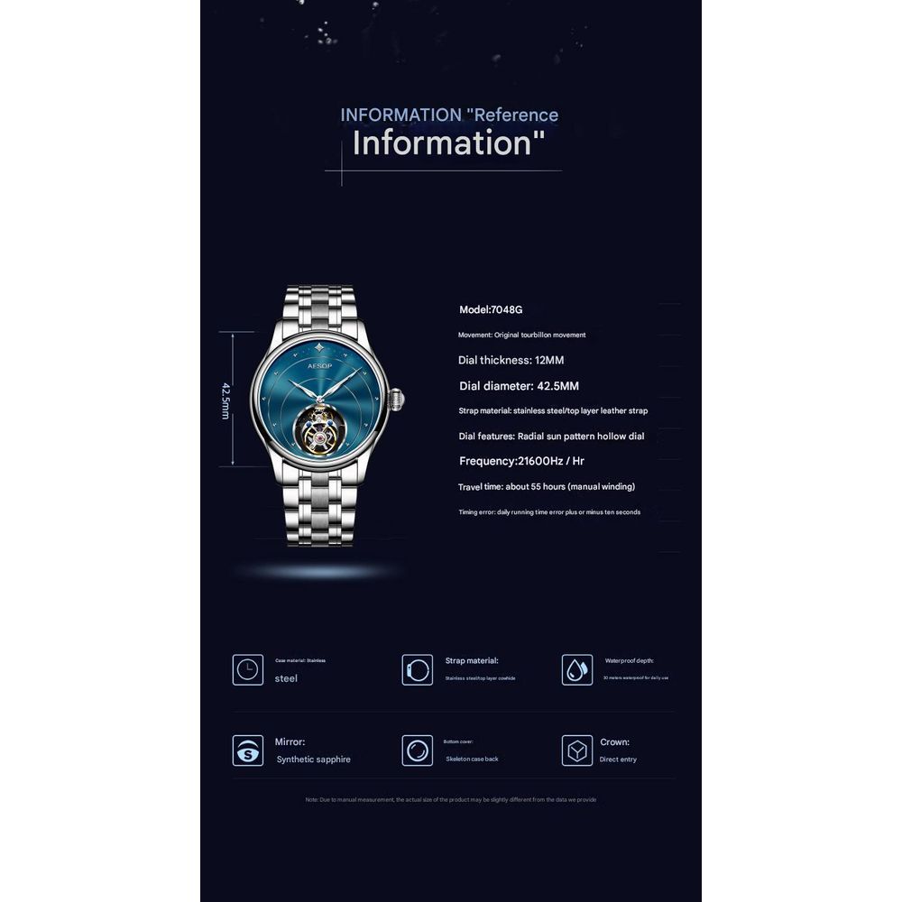 AESOP Luminous Waterproof Mechanical Men's Watch