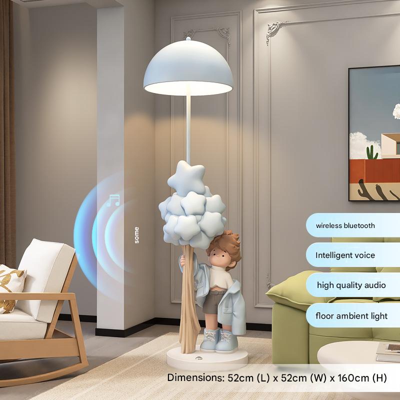 Resin Cartoon Star Boy Floor Lamp With Bluetooth Audio