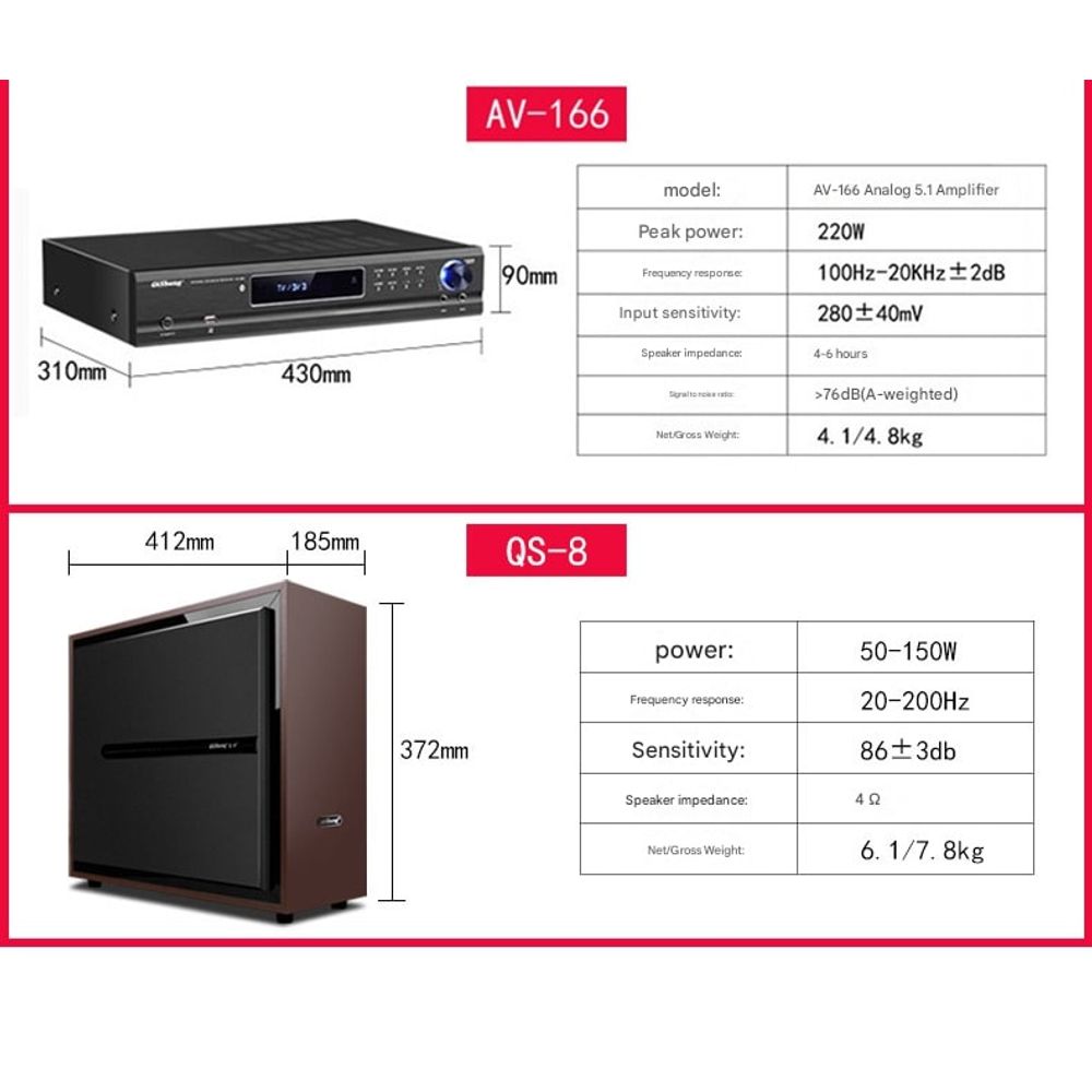 Q5 Wireless Home Theater Set with Amplifier