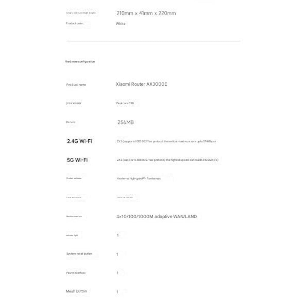 Xiaomi AX30002 Qualcomm Processor Smart 5G Wifi Router