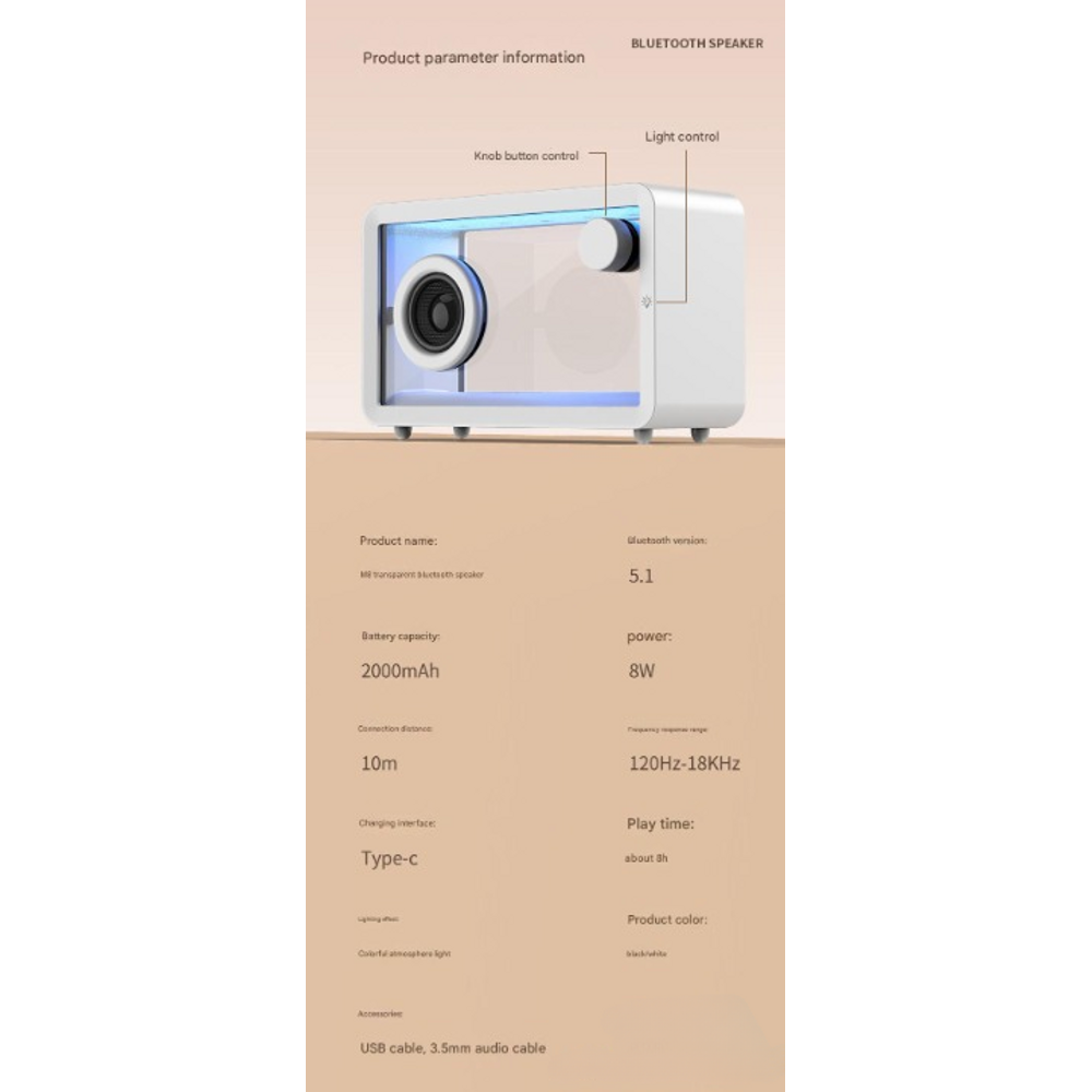 Simple Transparent Bluetooth Speaker