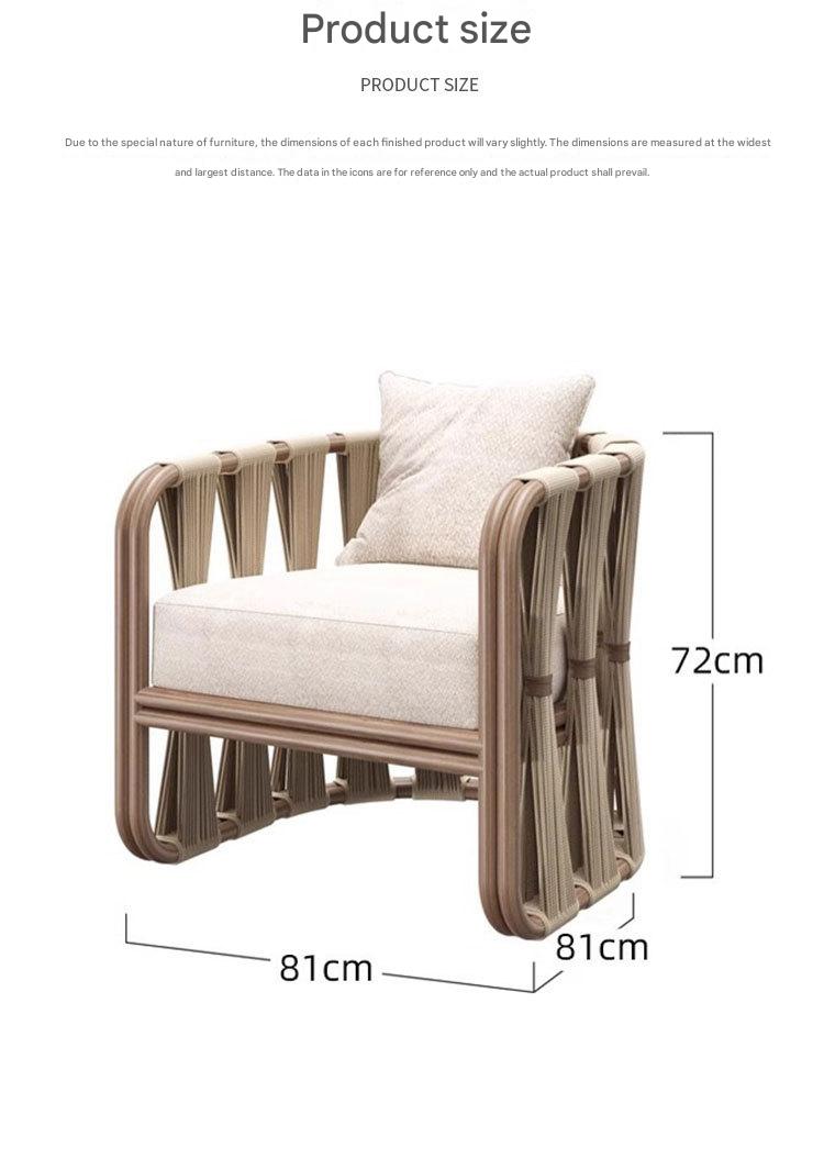 Modern Rattan Lounge Chair with Cushion