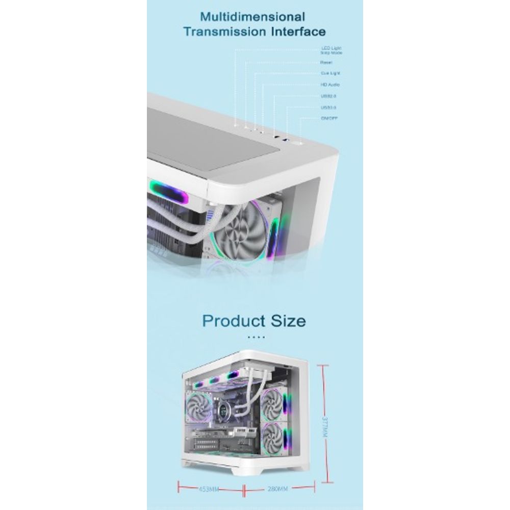 PC ATX Sky Screen Panoramic Cabinet Case