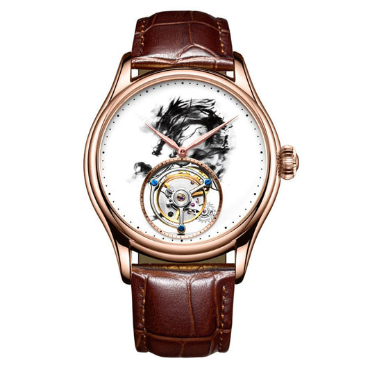 AESOP Tourbillon Ink Painting Mechanical Waterproof Men's Watch 2