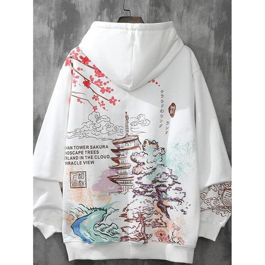Aesthetic Sakura Art Print Hoodie 1