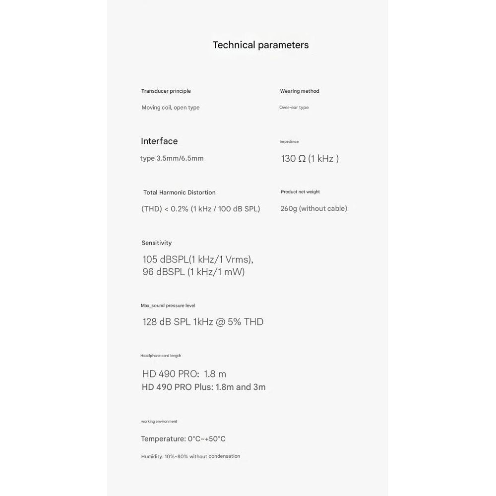 HD 490 Pro Wired Headphones 9