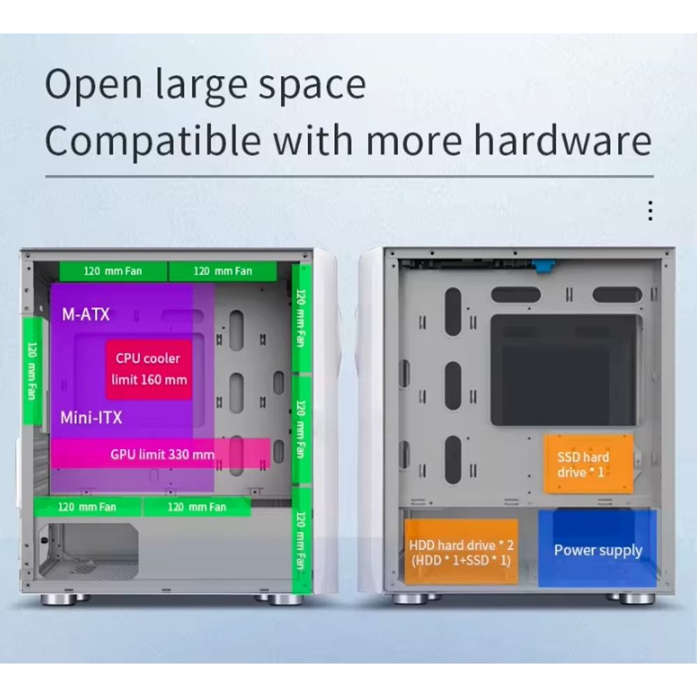 HOLO 3 Micro ATX CPU Cabinet Case 9
