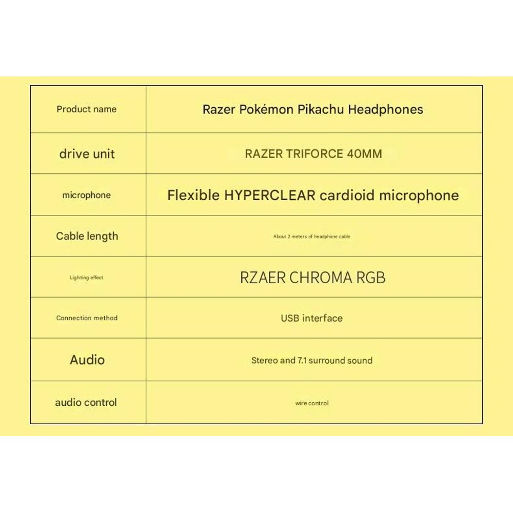 Razer Pokemon Pikachu Wired Headset With Microphone 9