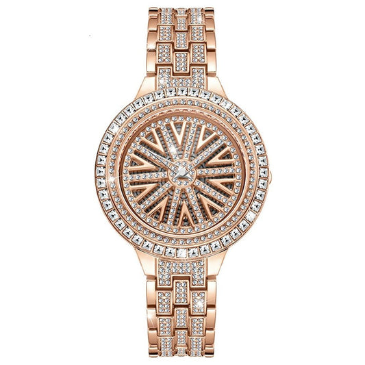 Rhinestone Ladies Spinning Quartz Watch 1