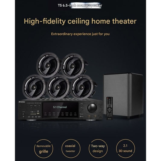 Sansui T5 Ceiling Speakers Home Theater Full Set 2