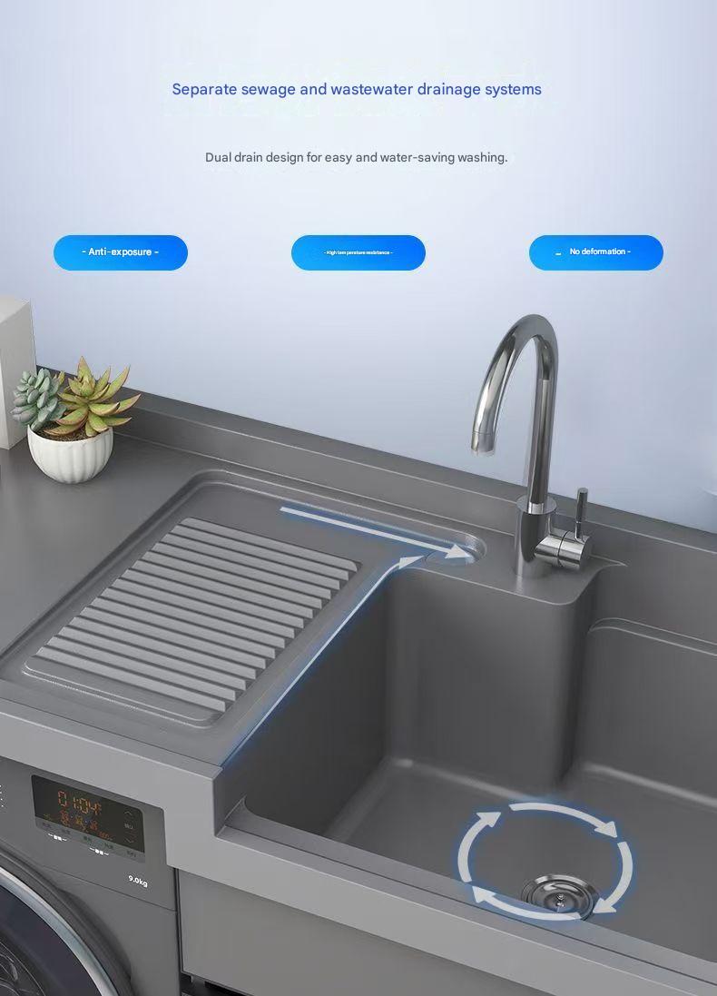 Modern Laundry Cabinet with Integrated Wash Basin
