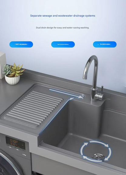 Modern Laundry Cabinet with Integrated Wash Basin