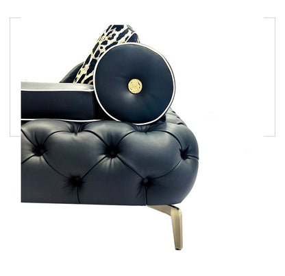 Luxury Tufted Leather Pull ButtonSofa