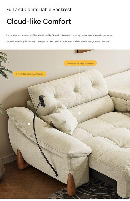 Modern Electric Chenille Lounge Sofa With Phone Holder