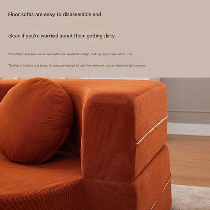 Modern Curved Foldable Fabric Sofa