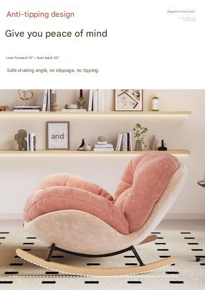 Modern Eggshell Rocking Chair with Ottoman