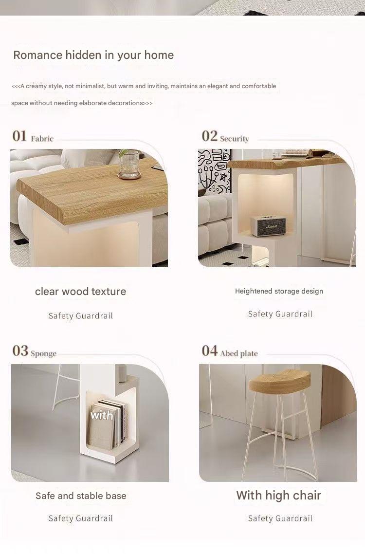Luxury Solid Wood Sofa Bar Table with Chair