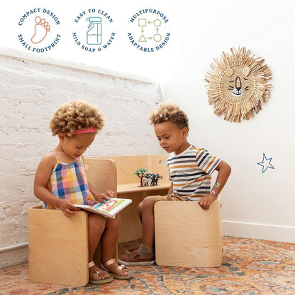 Kids Wooden Table and Chair Set for Study and Play