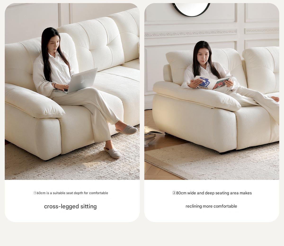 Luxury Electric Adjustable Backrest Chenille Cloud Fabric Sofa